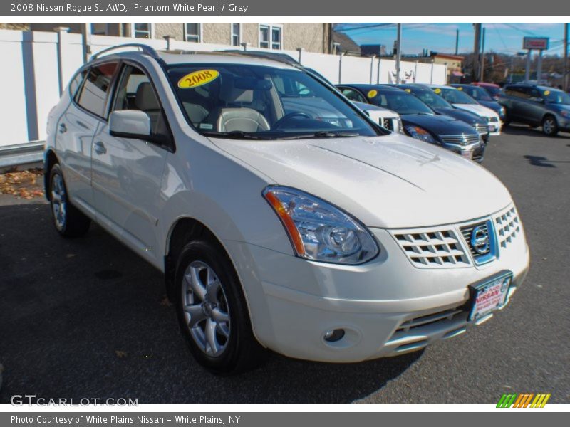 Phantom White Pearl / Gray 2008 Nissan Rogue SL AWD