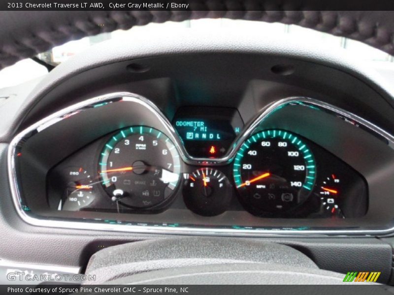 Cyber Gray Metallic / Ebony 2013 Chevrolet Traverse LT AWD