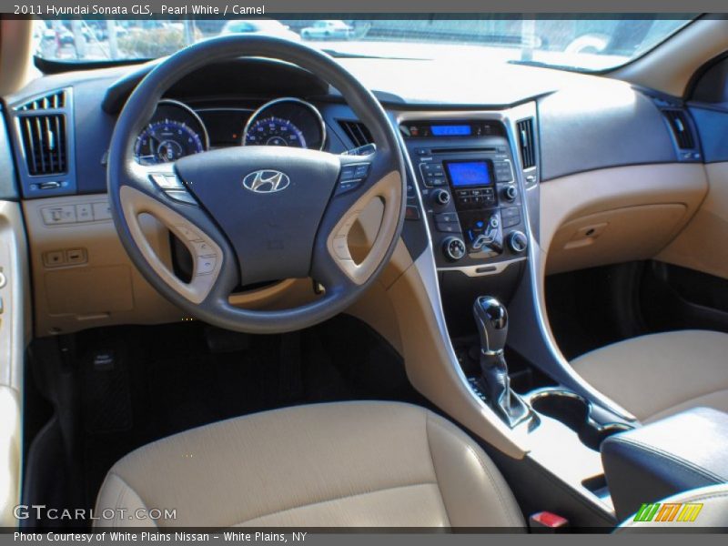 Pearl White / Camel 2011 Hyundai Sonata GLS