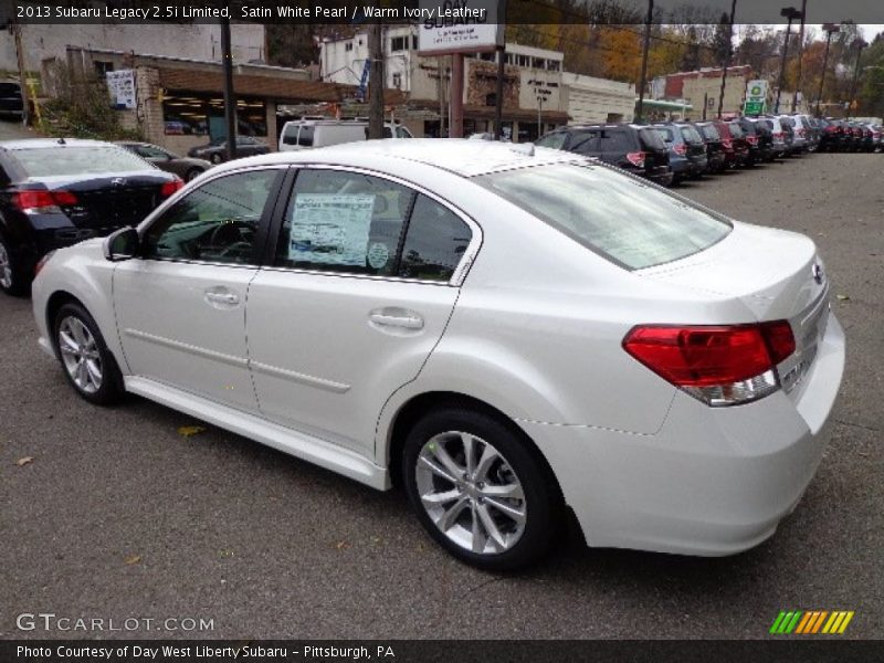Satin White Pearl / Warm Ivory Leather 2013 Subaru Legacy 2.5i Limited