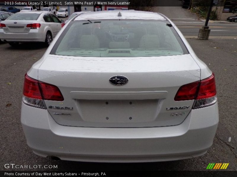 Satin White Pearl / Warm Ivory Leather 2013 Subaru Legacy 2.5i Limited