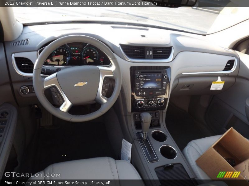 White Diamond Tricoat / Dark Titanium/Light Titanium 2013 Chevrolet Traverse LT