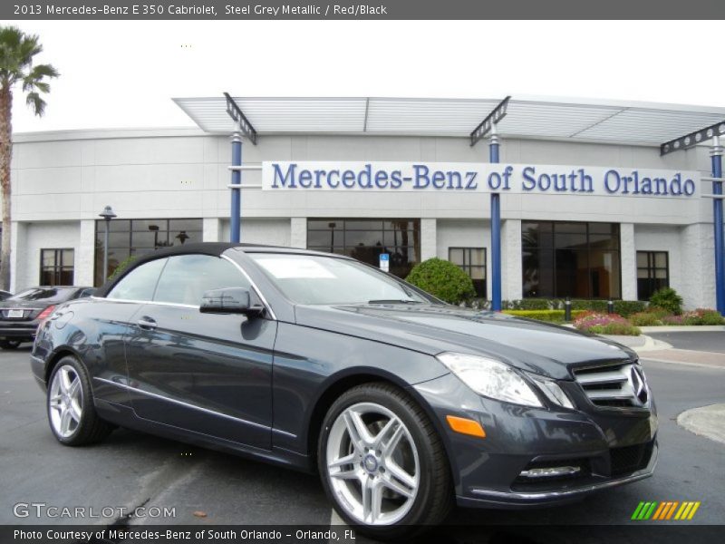 Steel Grey Metallic / Red/Black 2013 Mercedes-Benz E 350 Cabriolet