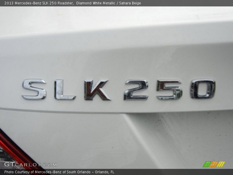 Diamond White Metallic / Sahara Beige 2013 Mercedes-Benz SLK 250 Roadster