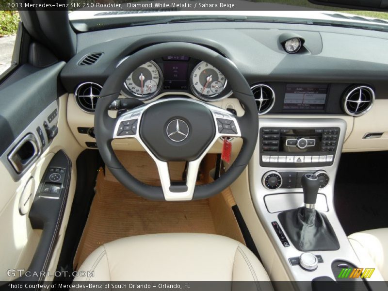 Diamond White Metallic / Sahara Beige 2013 Mercedes-Benz SLK 250 Roadster