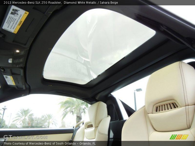 Diamond White Metallic / Sahara Beige 2013 Mercedes-Benz SLK 250 Roadster