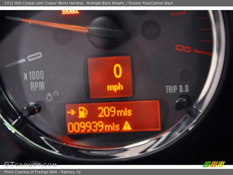 Midnight Black Metallic / Rooster Red/Carbon Black 2012 Mini Cooper John Cooper Works Hardtop