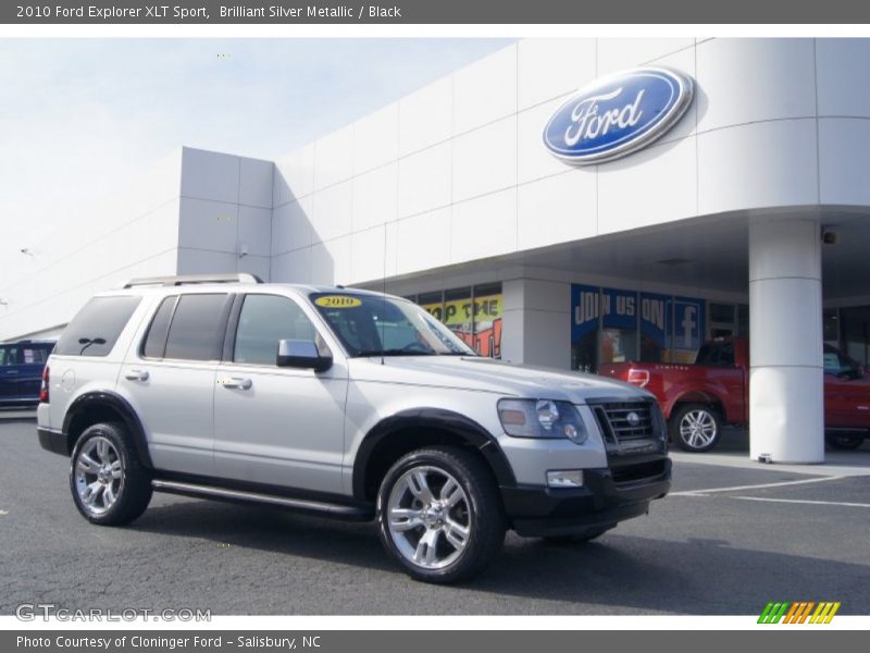 Brilliant Silver Metallic / Black 2010 Ford Explorer XLT Sport