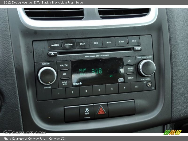 Black / Black/Light Frost Beige 2012 Dodge Avenger SXT