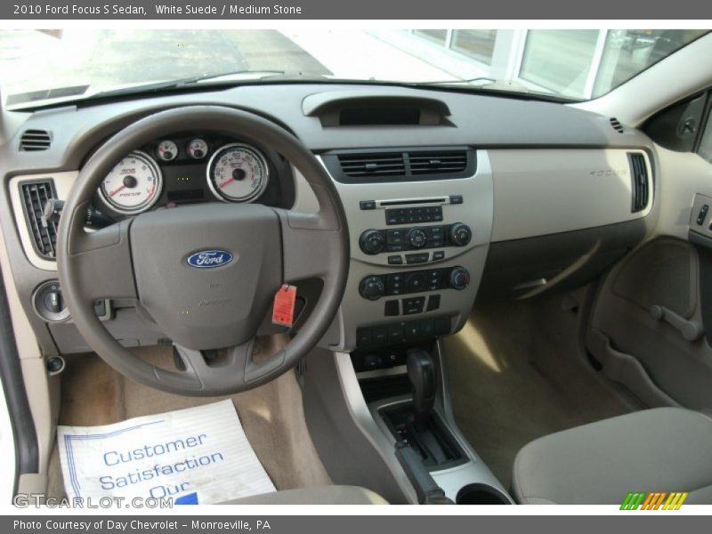 White Suede / Medium Stone 2010 Ford Focus S Sedan