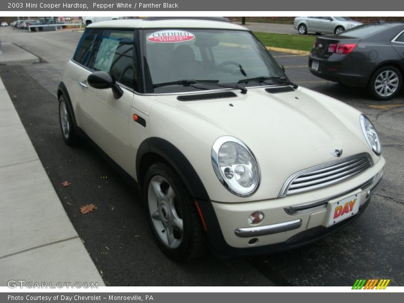 Pepper White / Panther Black 2003 Mini Cooper Hardtop