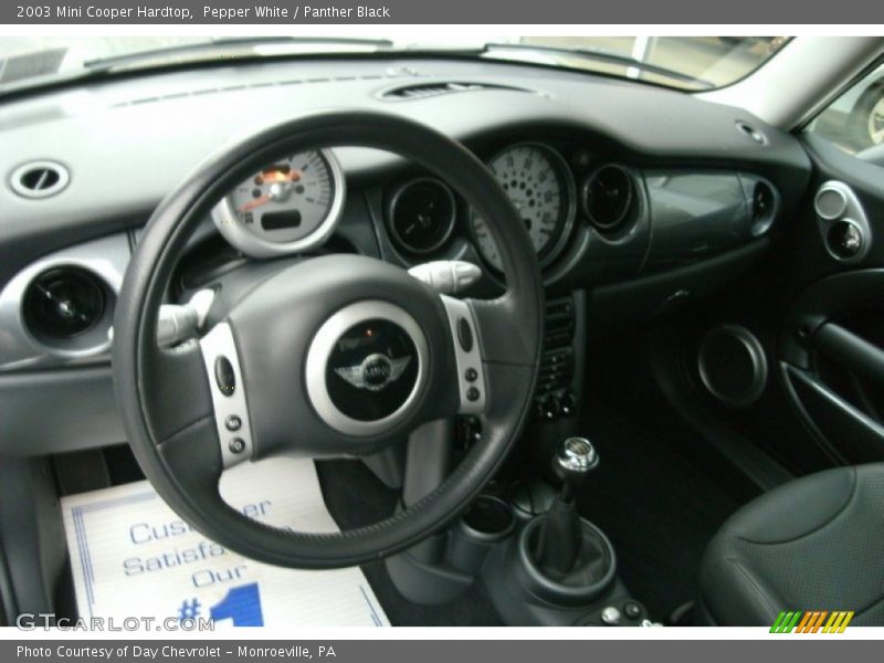 Pepper White / Panther Black 2003 Mini Cooper Hardtop