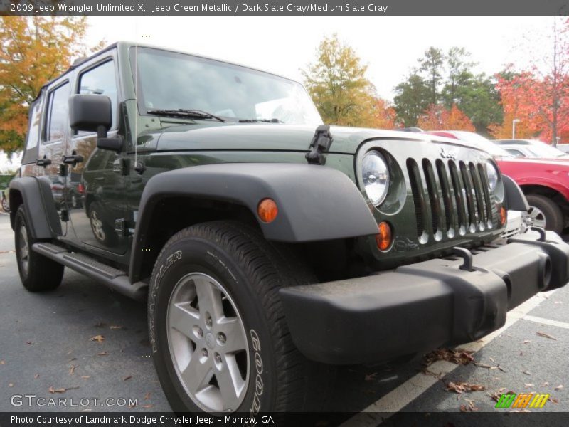 Jeep Green Metallic / Dark Slate Gray/Medium Slate Gray 2009 Jeep Wrangler Unlimited X