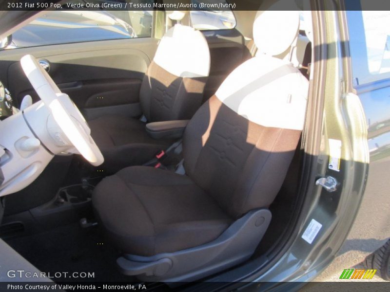 Verde Oliva (Green) / Tessuto Marrone/Avorio (Brown/Ivory) 2012 Fiat 500 Pop
