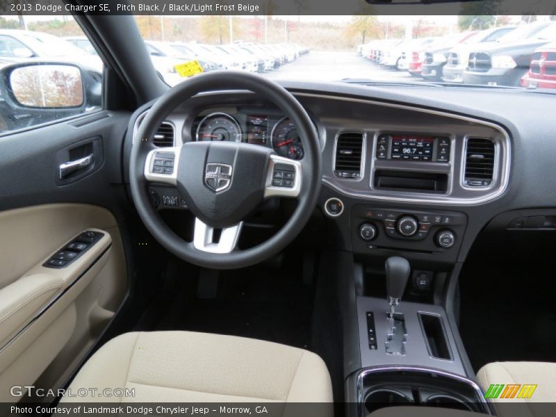Pitch Black / Black/Light Frost Beige 2013 Dodge Charger SE