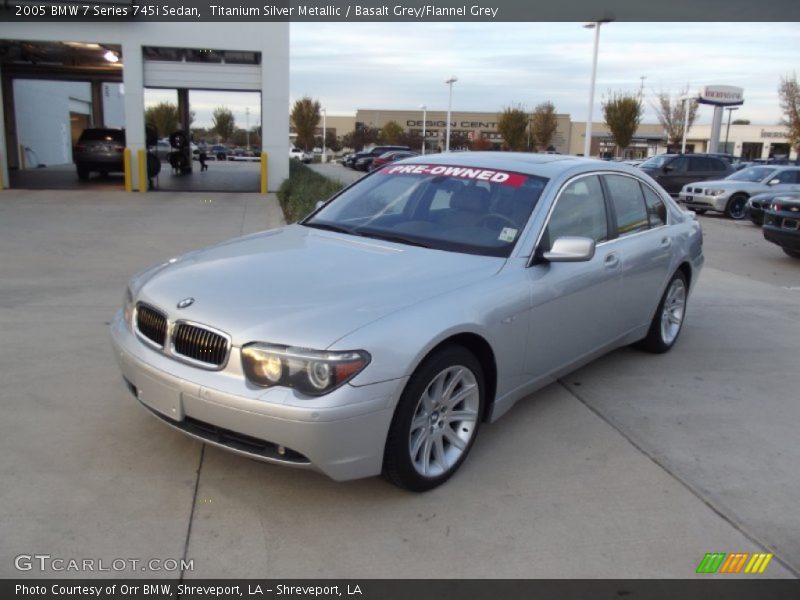 Titanium Silver Metallic / Basalt Grey/Flannel Grey 2005 BMW 7 Series 745i Sedan