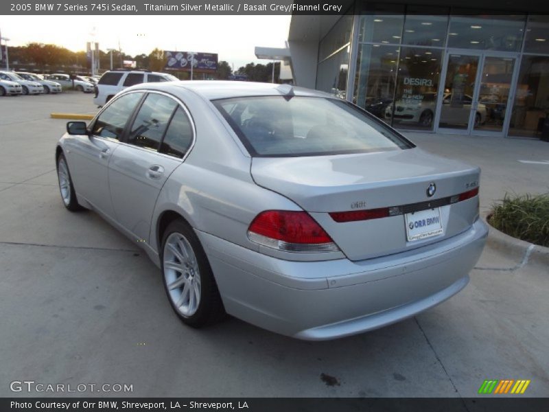 Titanium Silver Metallic / Basalt Grey/Flannel Grey 2005 BMW 7 Series 745i Sedan
