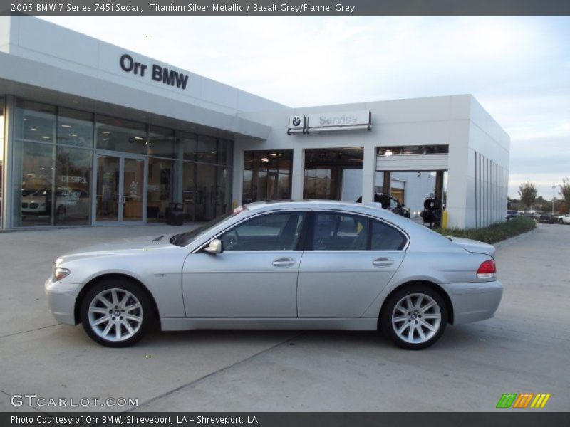 Titanium Silver Metallic / Basalt Grey/Flannel Grey 2005 BMW 7 Series 745i Sedan
