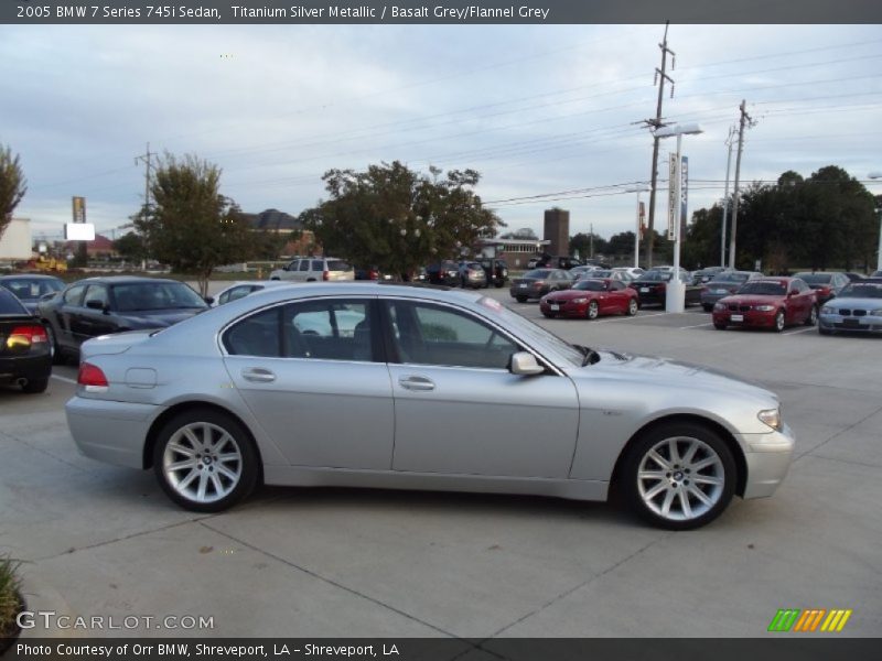 Titanium Silver Metallic / Basalt Grey/Flannel Grey 2005 BMW 7 Series 745i Sedan