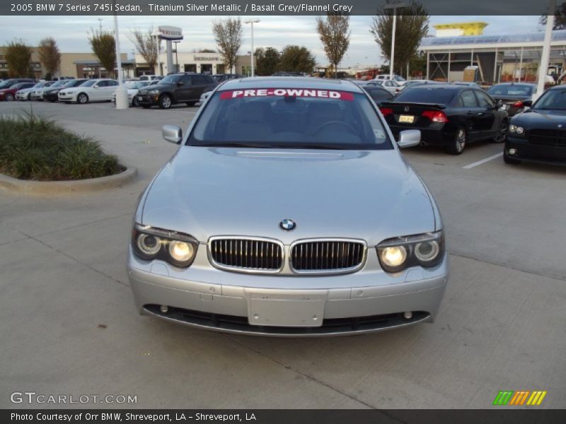 Titanium Silver Metallic / Basalt Grey/Flannel Grey 2005 BMW 7 Series 745i Sedan