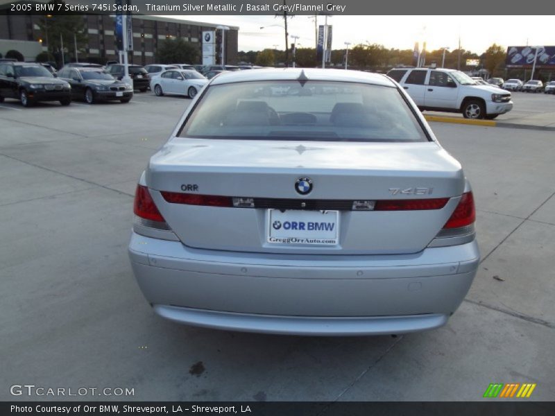 Titanium Silver Metallic / Basalt Grey/Flannel Grey 2005 BMW 7 Series 745i Sedan