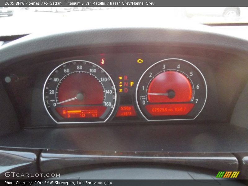 Titanium Silver Metallic / Basalt Grey/Flannel Grey 2005 BMW 7 Series 745i Sedan