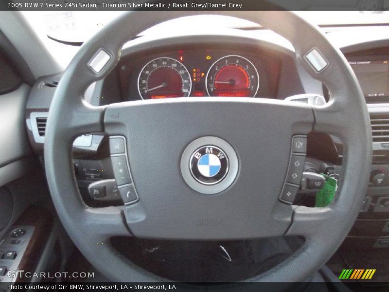 Titanium Silver Metallic / Basalt Grey/Flannel Grey 2005 BMW 7 Series 745i Sedan
