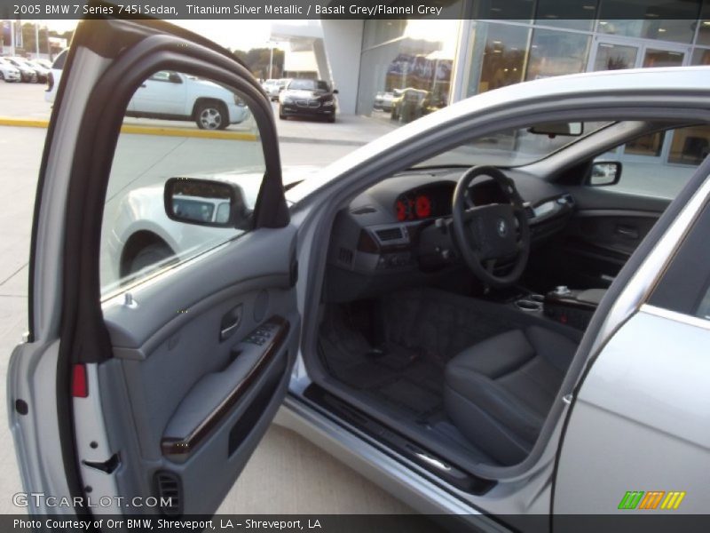 Titanium Silver Metallic / Basalt Grey/Flannel Grey 2005 BMW 7 Series 745i Sedan