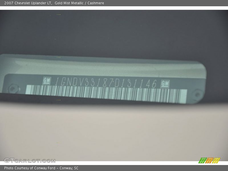 Gold Mist Metallic / Cashmere 2007 Chevrolet Uplander LT