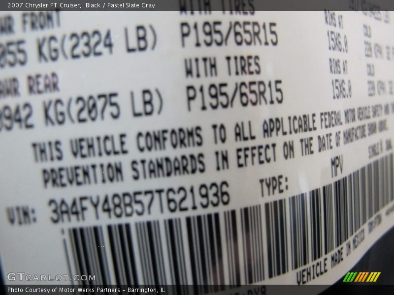 Black / Pastel Slate Gray 2007 Chrysler PT Cruiser