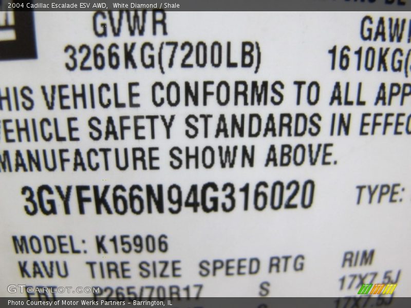 White Diamond / Shale 2004 Cadillac Escalade ESV AWD