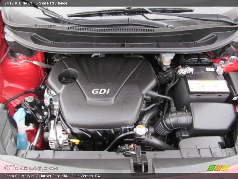  2012 Rio LX Engine - 1.6 Liter GDi DOHC 16-Valve CVVT 4 Cylinder