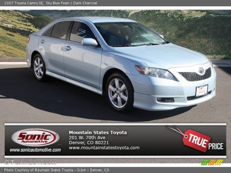 Sky Blue Pearl / Dark Charcoal 2007 Toyota Camry SE