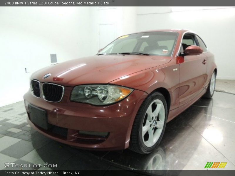 Sedona Red Metallic / Black 2008 BMW 1 Series 128i Coupe