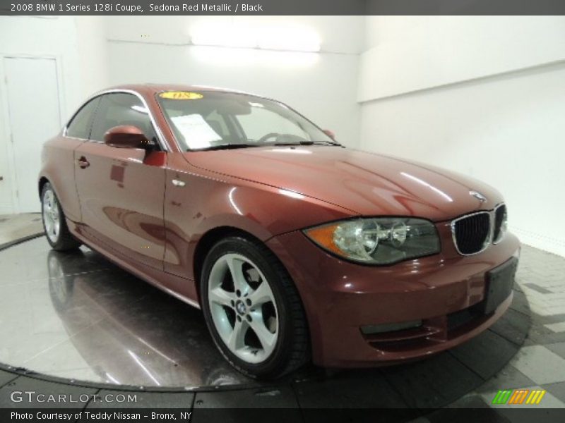Sedona Red Metallic / Black 2008 BMW 1 Series 128i Coupe