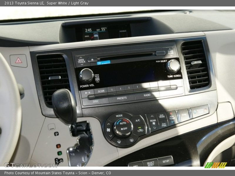 Super White / Light Gray 2013 Toyota Sienna LE