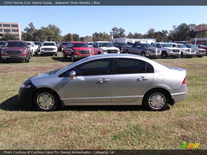 Alabaster Silver Metallic / Blue 2009 Honda Civic Hybrid Sedan