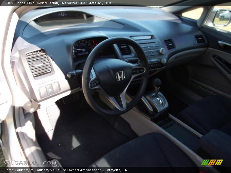 Alabaster Silver Metallic / Blue 2009 Honda Civic Hybrid Sedan