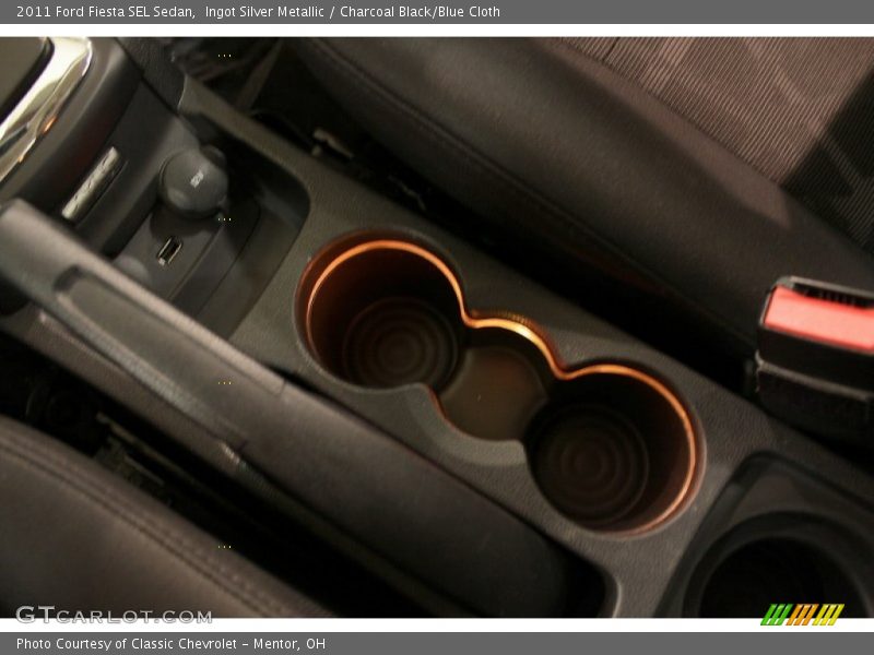 Ingot Silver Metallic / Charcoal Black/Blue Cloth 2011 Ford Fiesta SEL Sedan