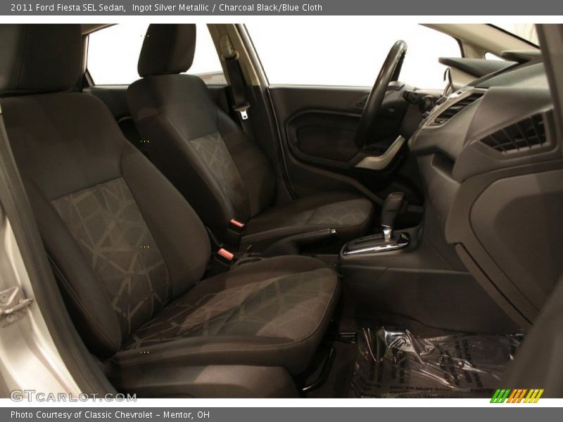  2011 Fiesta SEL Sedan Charcoal Black/Blue Cloth Interior