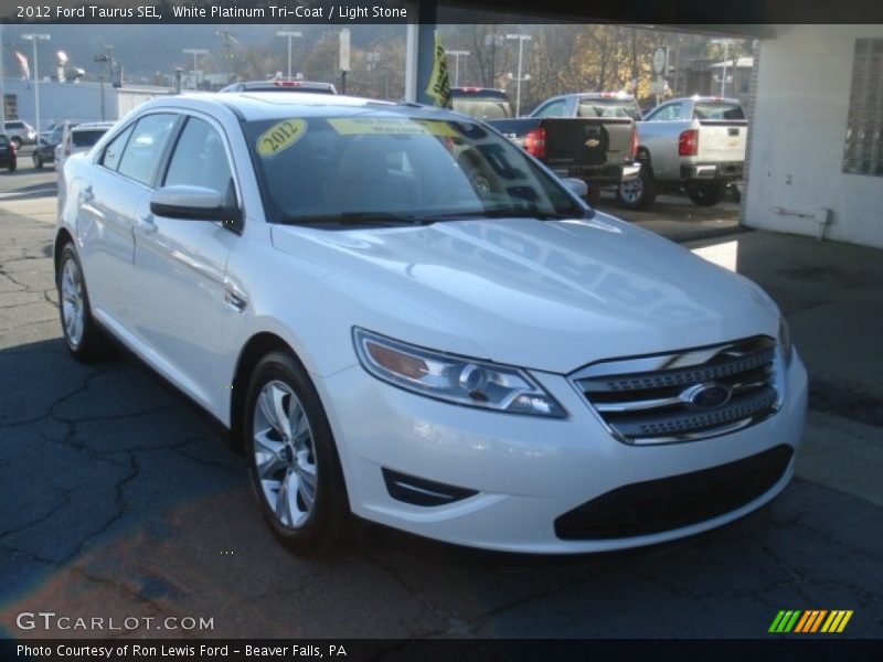 White Platinum Tri-Coat / Light Stone 2012 Ford Taurus SEL