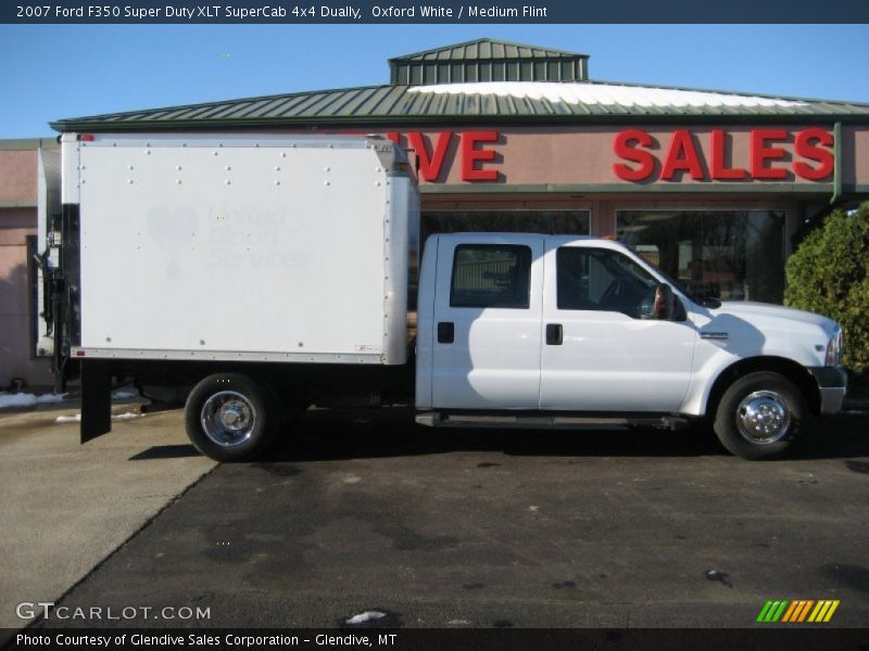 Oxford White / Medium Flint 2007 Ford F350 Super Duty XLT SuperCab 4x4 Dually