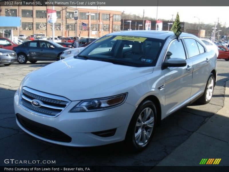 White Platinum Tri-Coat / Light Stone 2012 Ford Taurus SEL