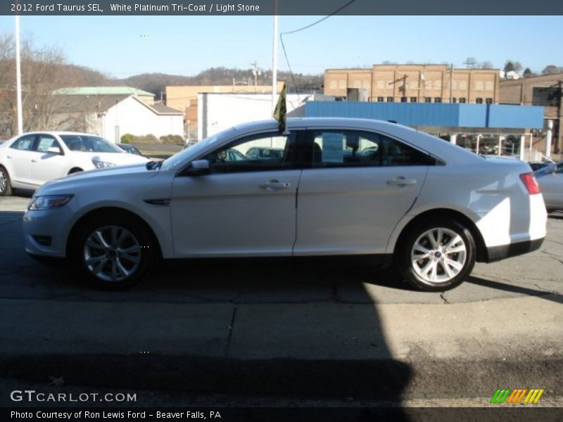 White Platinum Tri-Coat / Light Stone 2012 Ford Taurus SEL