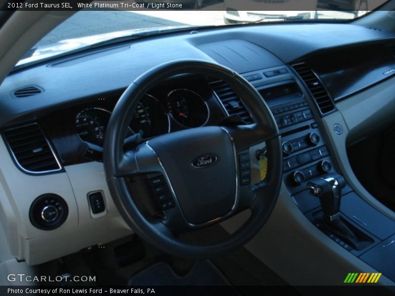 White Platinum Tri-Coat / Light Stone 2012 Ford Taurus SEL