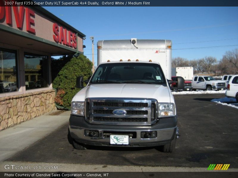 Oxford White / Medium Flint 2007 Ford F350 Super Duty XLT SuperCab 4x4 Dually