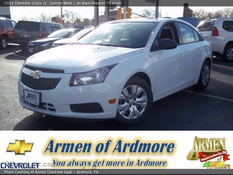 Summit White / Jet Black/Medium Titanium 2013 Chevrolet Cruze LS