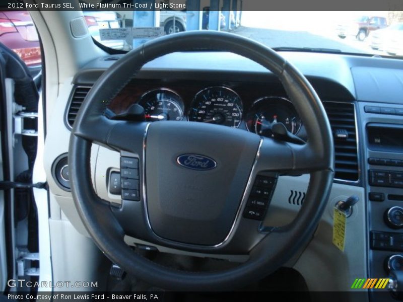 White Platinum Tri-Coat / Light Stone 2012 Ford Taurus SEL