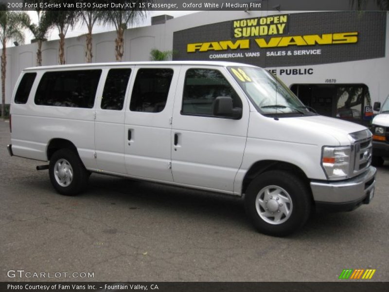 Oxford White / Medium Flint 2008 Ford E Series Van E350 Super Duty XLT 15 Passenger