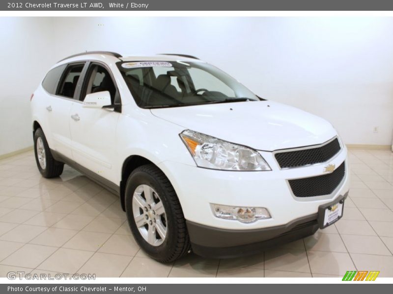 White / Ebony 2012 Chevrolet Traverse LT AWD
